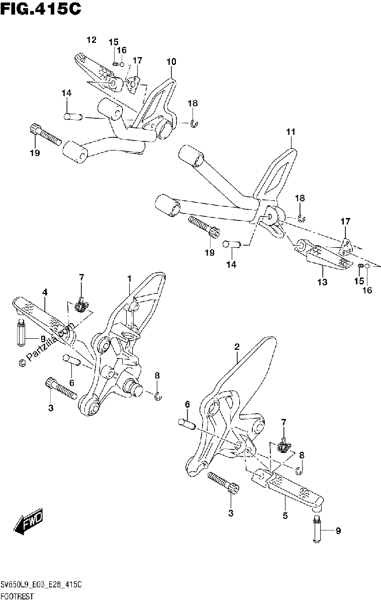 Diagrama de 415C FOOTREST SV650AL9 E28