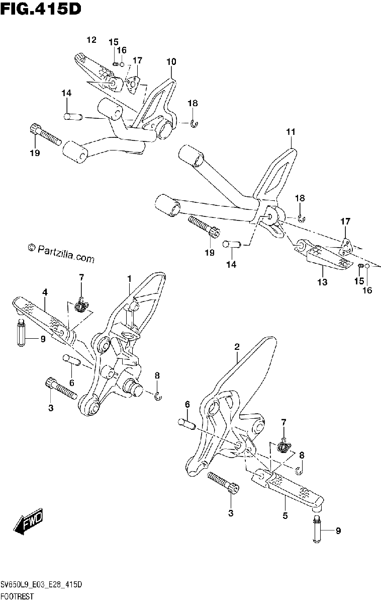 Diagrama de 415D FOOTREST SV650AL9 E33