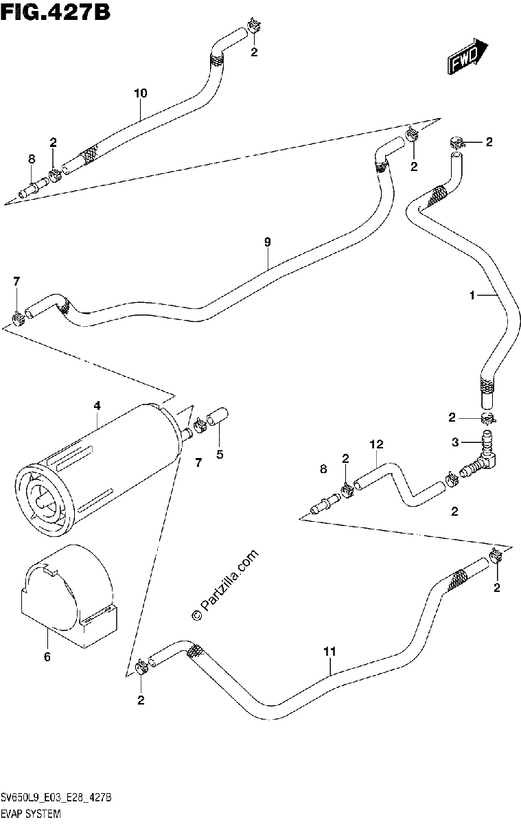 Diagrama de 427B EVAP SYSTEM SV650AL9 E33