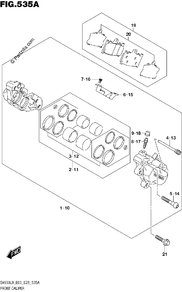 Diagrama de 535A FRONT CALIPER