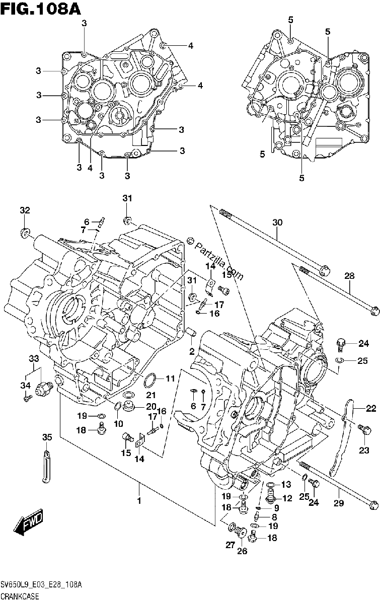 Diagrama de 108A CRANKCASE