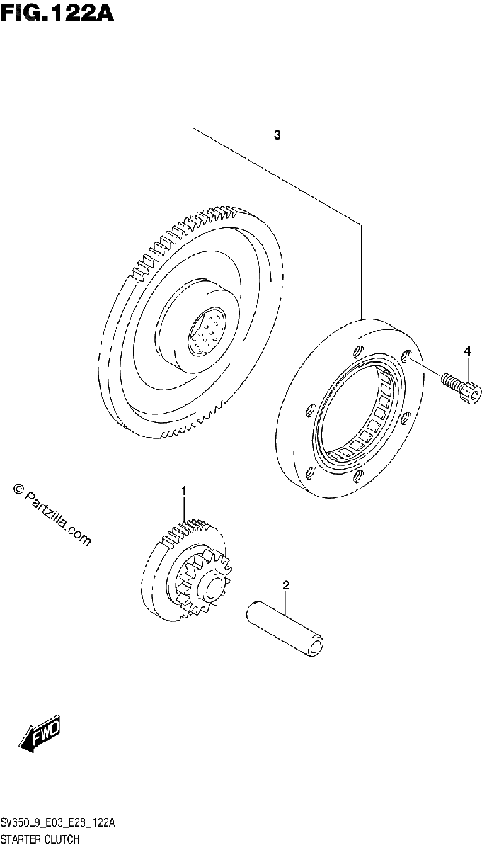 Diagrama de 122A STARTER CLUTCH
