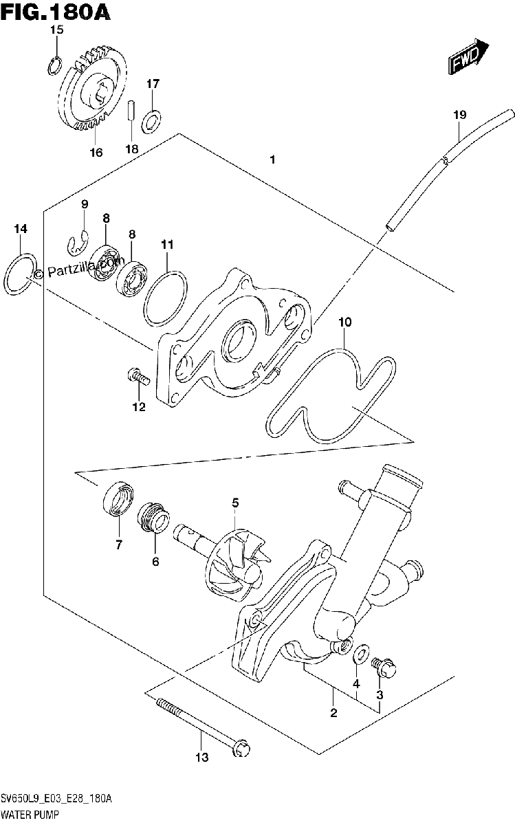 Diagrama de 180A WATER PUMP