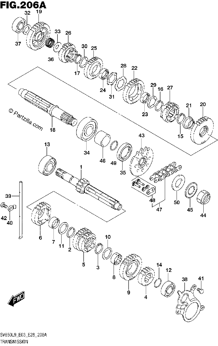 Diagrama de 206A TRANSMISSION