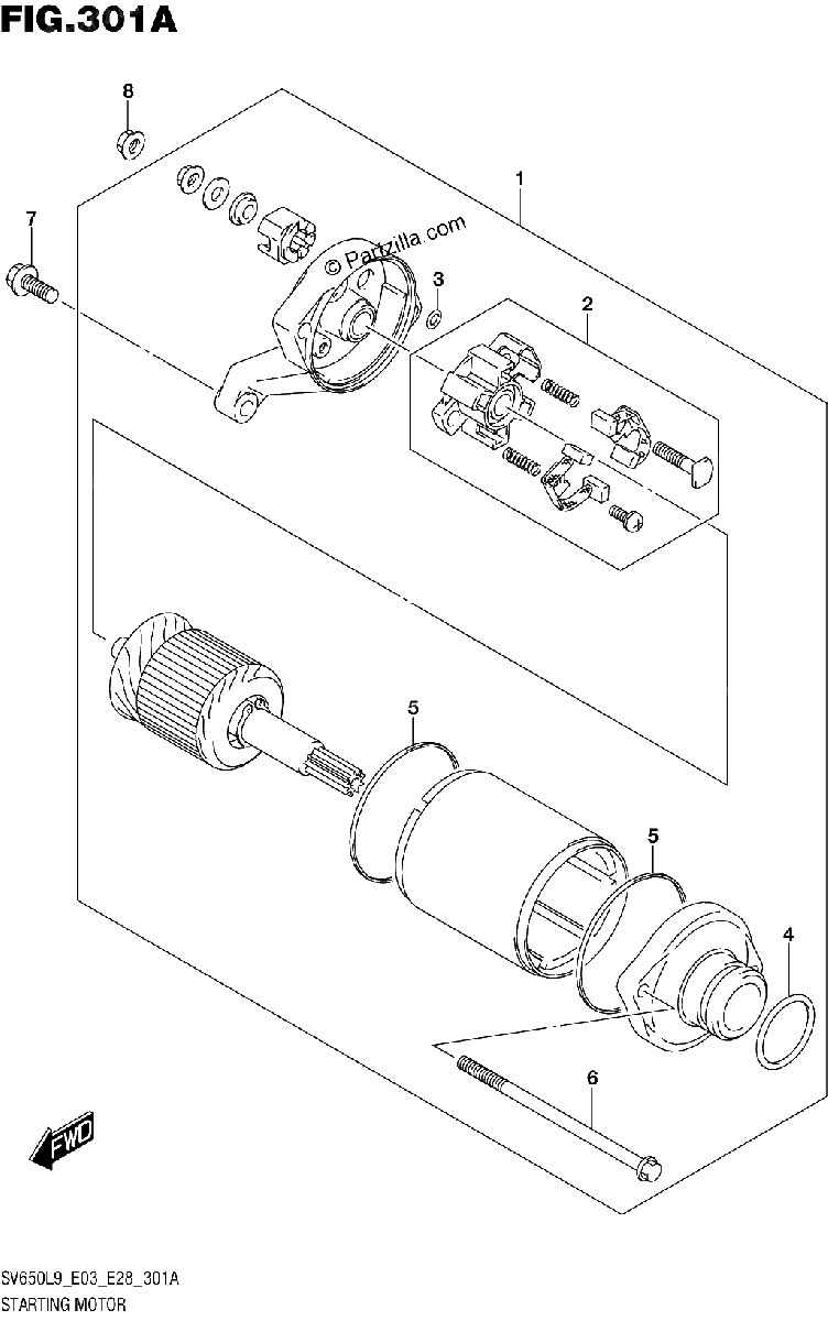 Diagrama de 301A STARTING MOTOR
