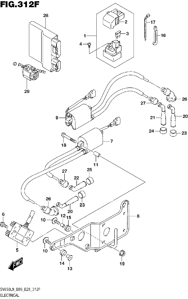Diagrama de 312F ELECTRICAL SV650XAL9 E33