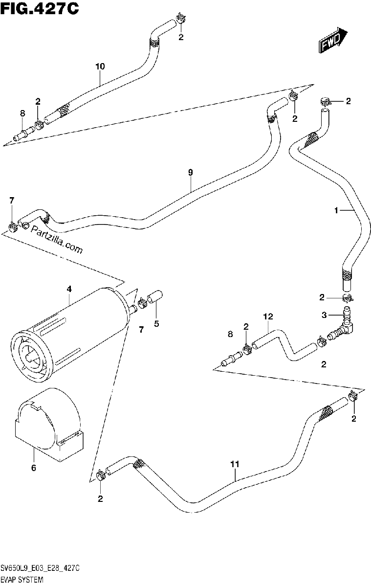 Diagrama de 427C EVAP SYSTEM SV650XAL9 E33