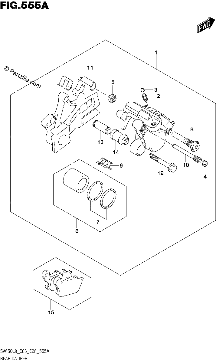 Diagrama de 555A REAR CALIPER
