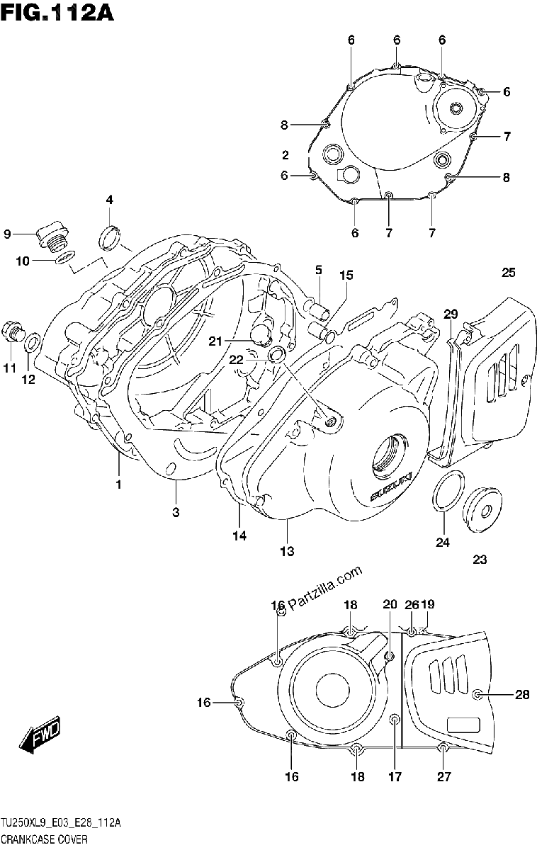 Diagrama de 112A CRANKCASE COVER