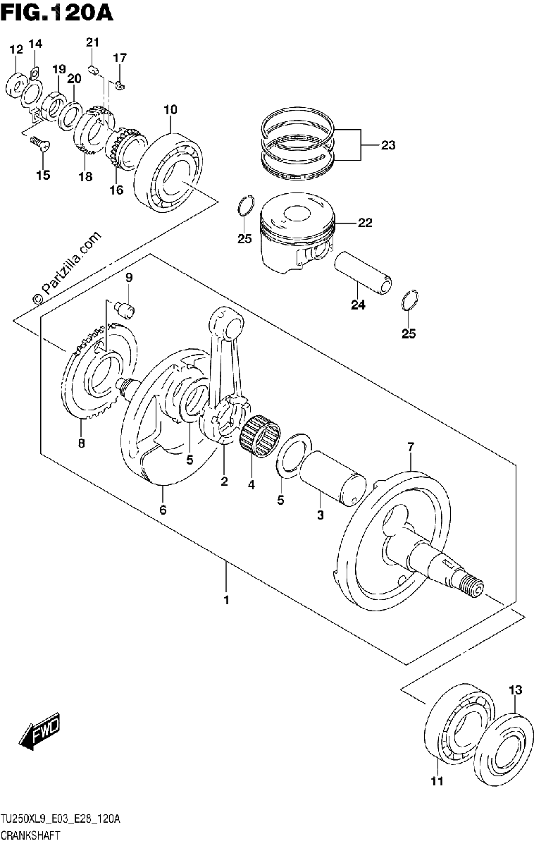 Diagrama de 120A CRANKSHAFT