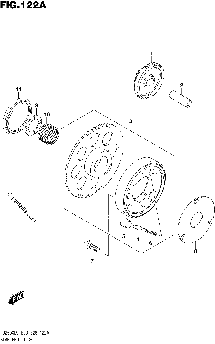 Diagrama de 122A STARTER CLUTCH