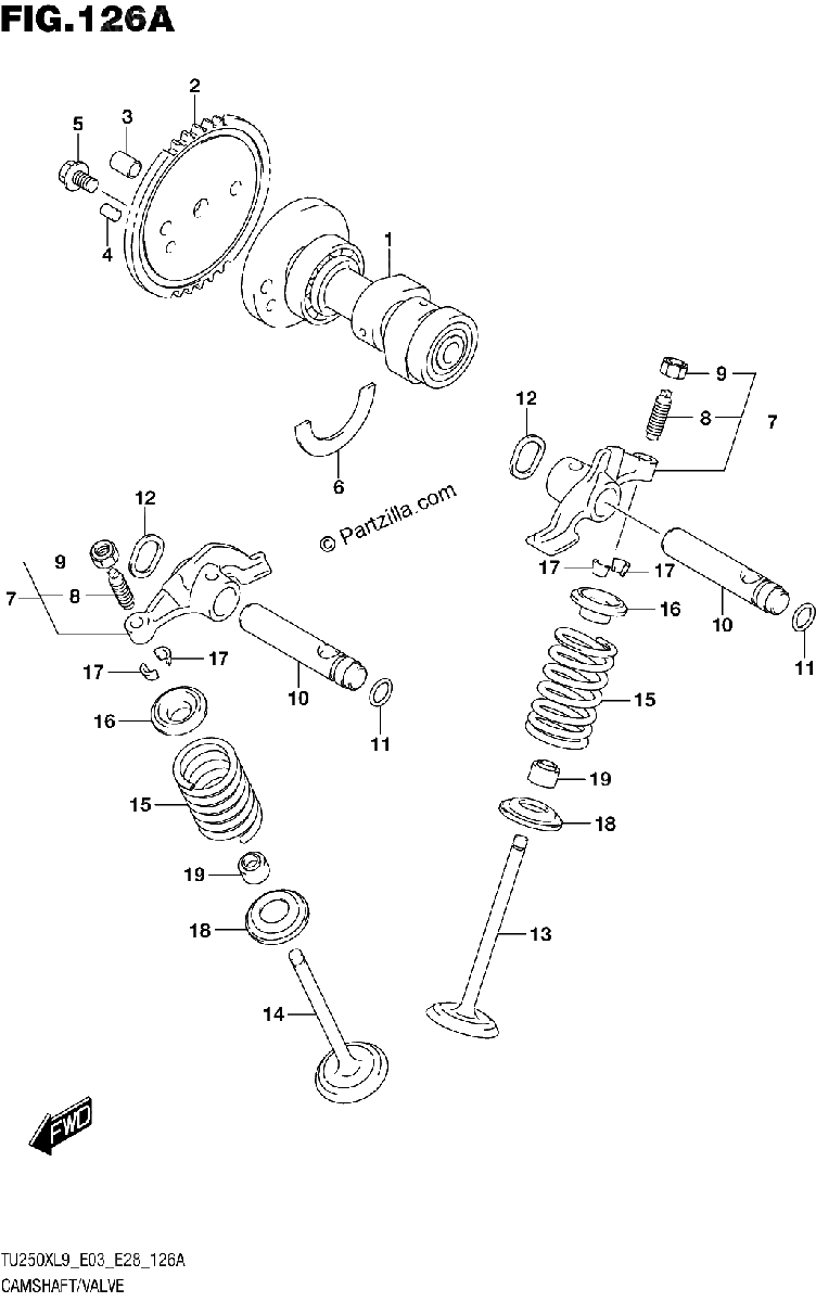 Diagrama de 126A CAMSHAFT VALVE