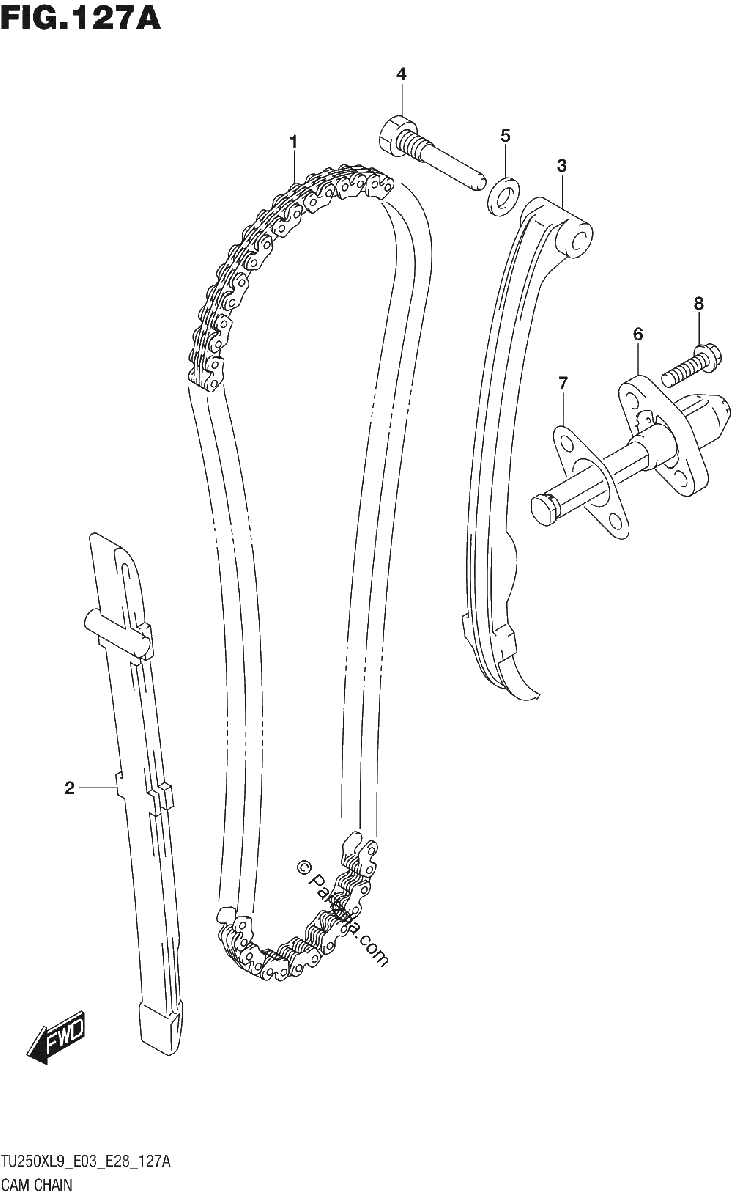 Diagrama de 127A CAM CHAIN