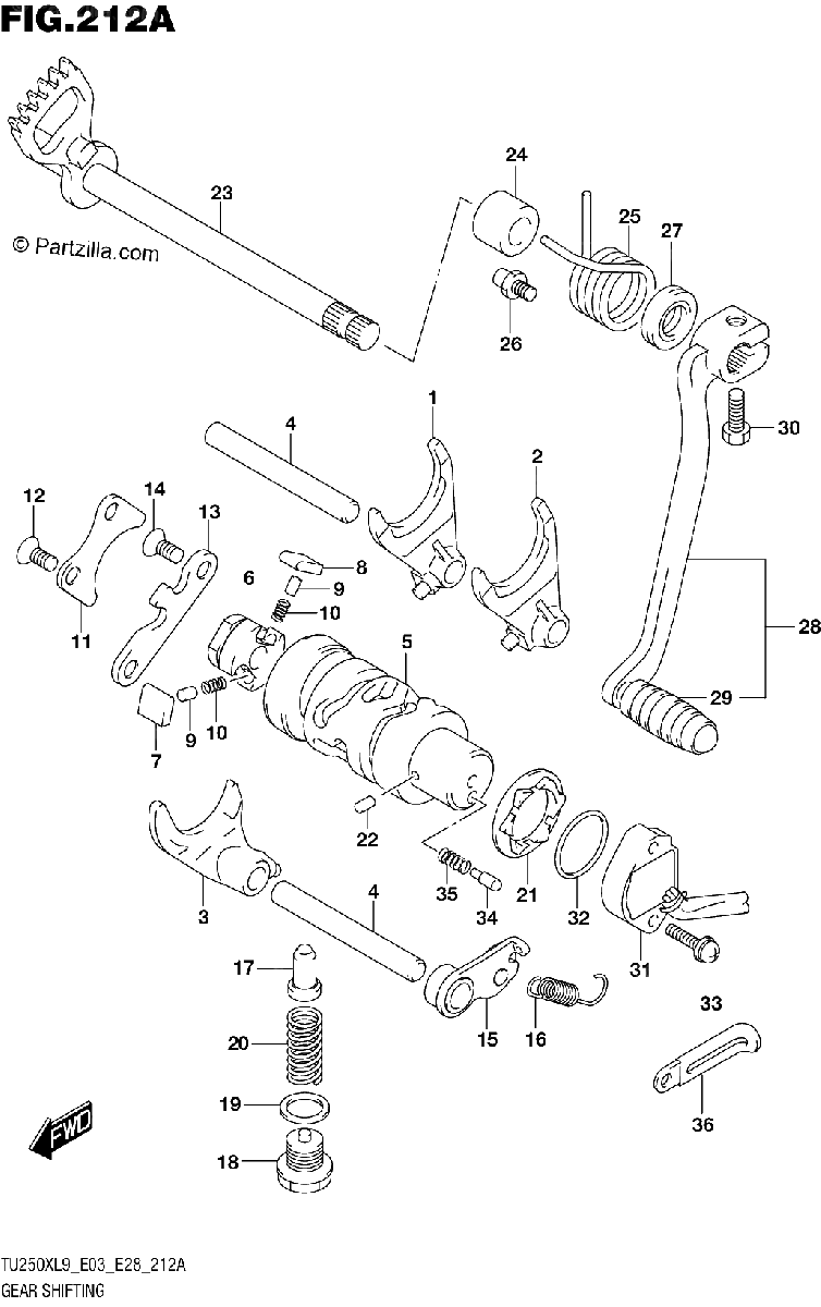Diagrama de 212A GEAR SHIFTING