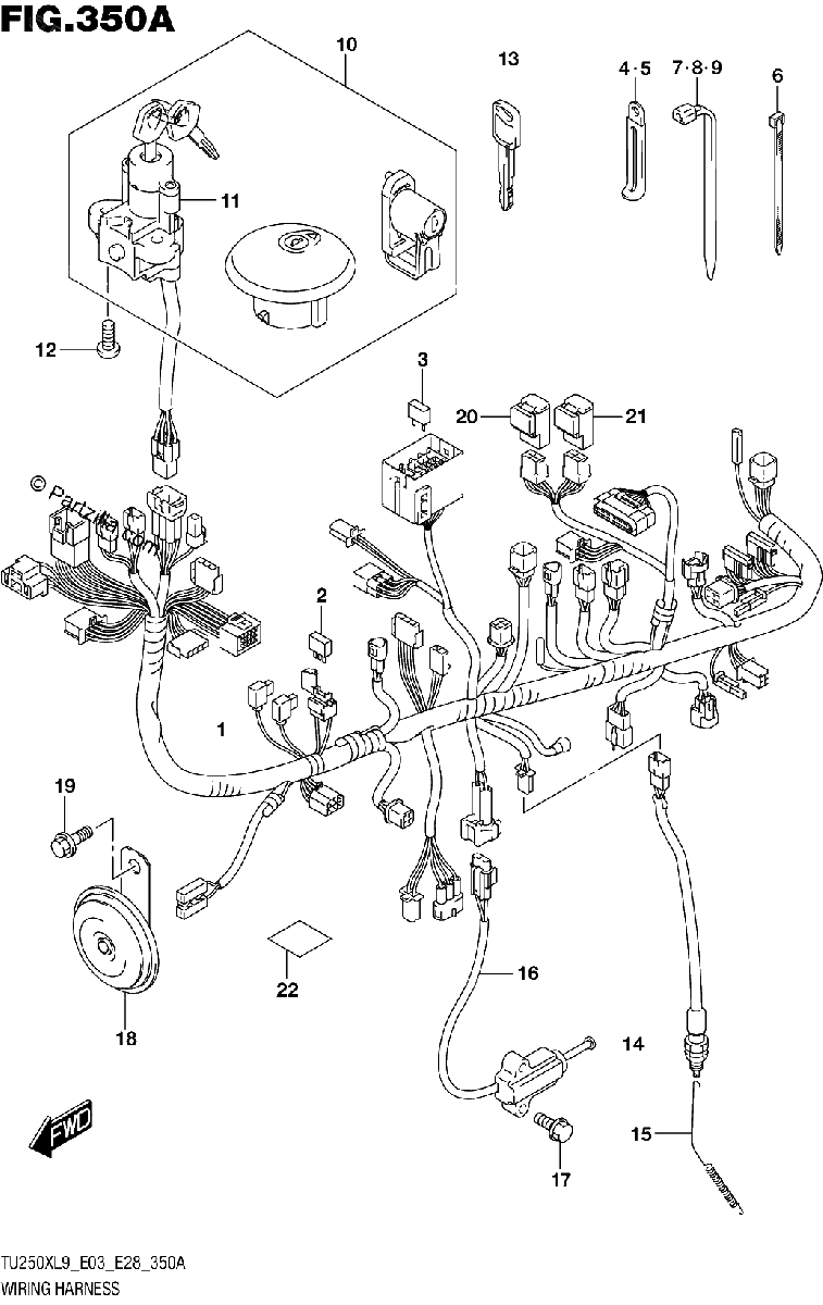 Diagrama de 350A WIRING HARNESS