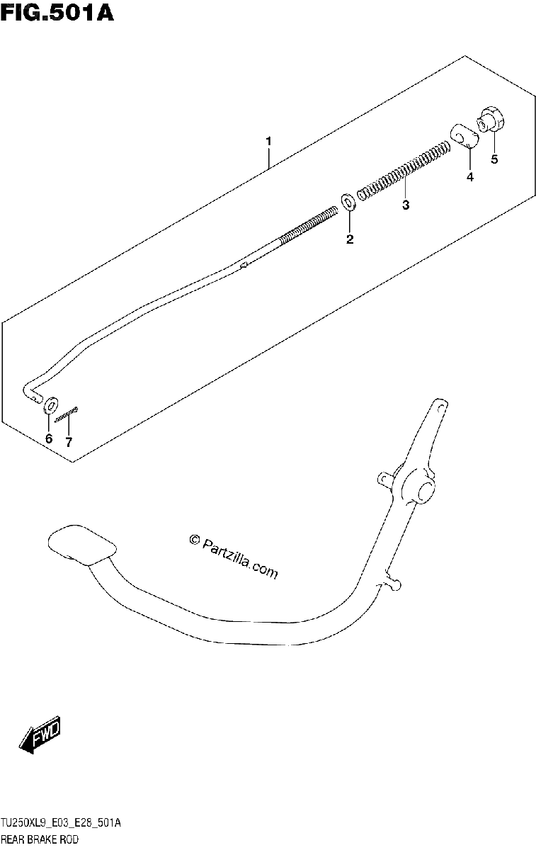 Diagrama de 501A REAR BRAKE ROD