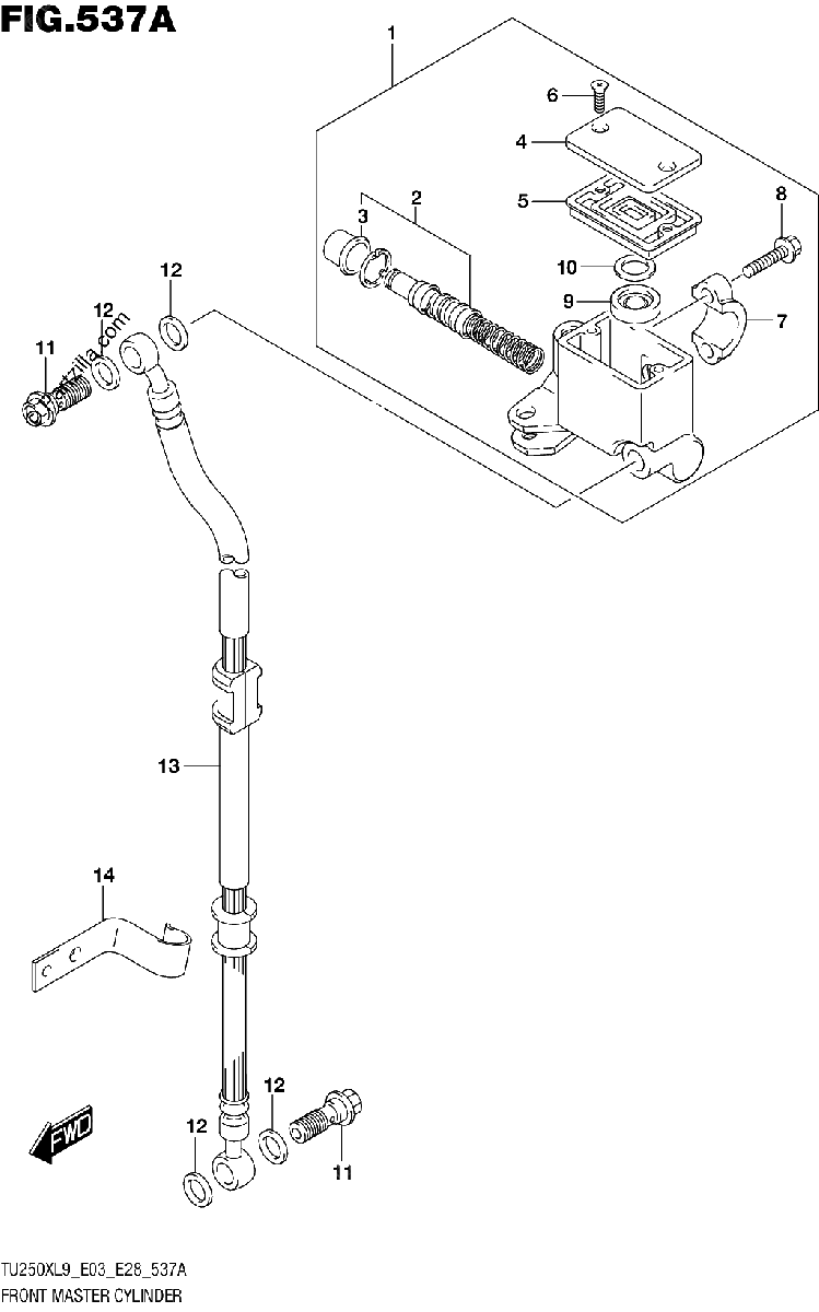 Diagrama de 537A FRONT MASTER CYLINDER