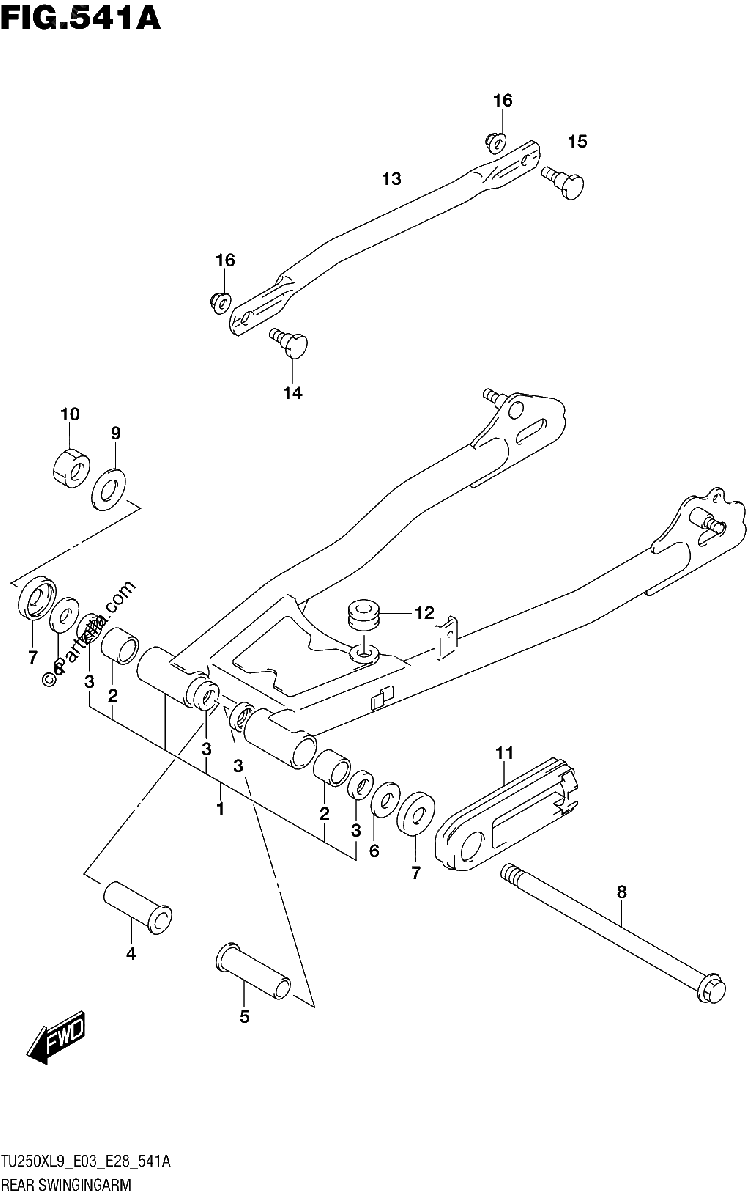 Diagrama de 541A REAR SWINGINGARM