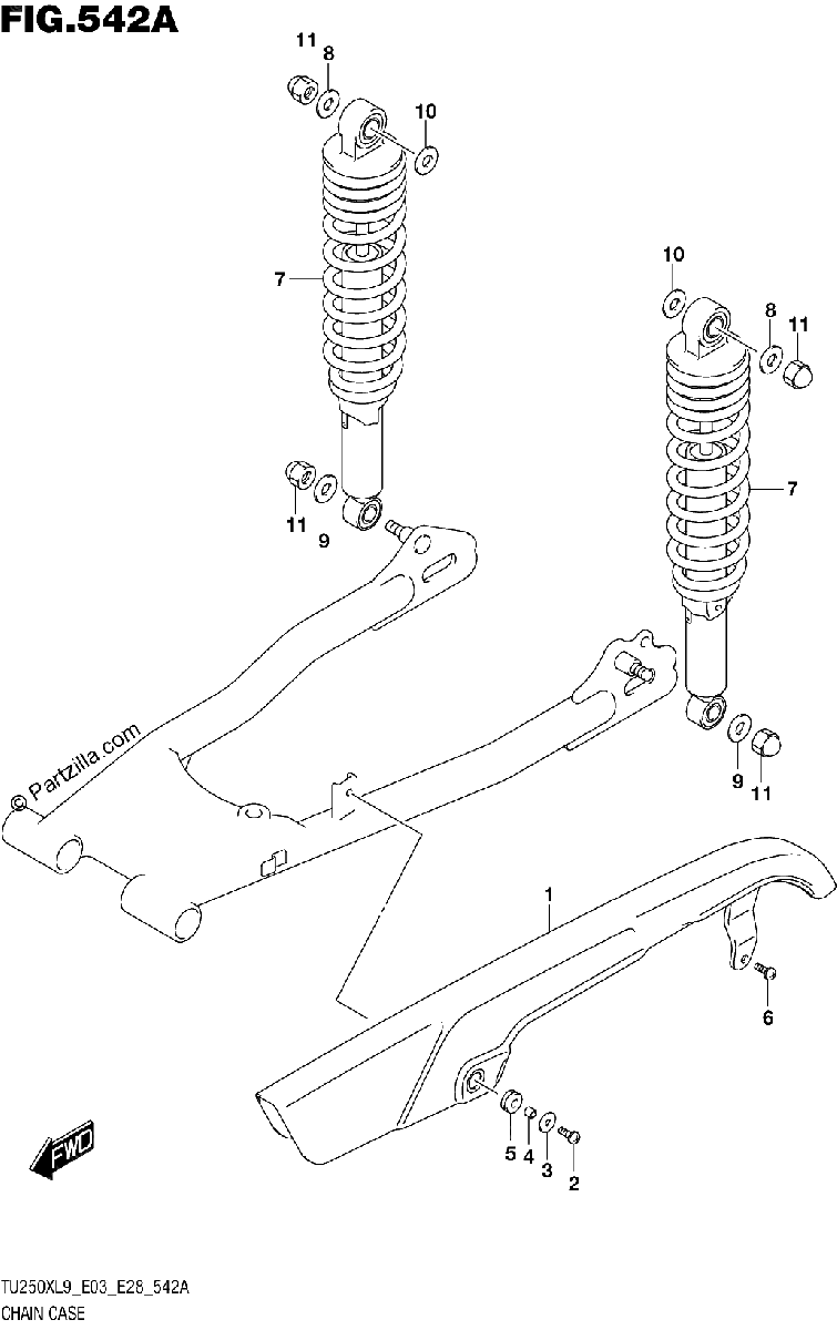 Diagrama de 542A CHAIN CASE