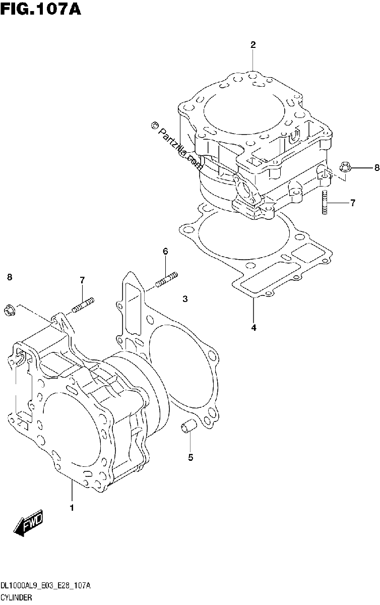 Diagrama de 107A CYLINDER