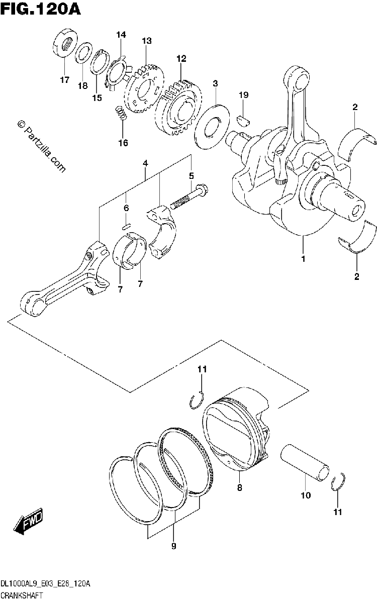 Diagrama de 120A CRANKSHAFT