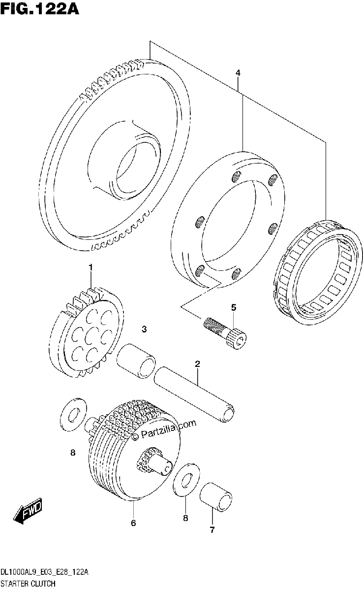 Diagrama de 122A STARTER CLUTCH