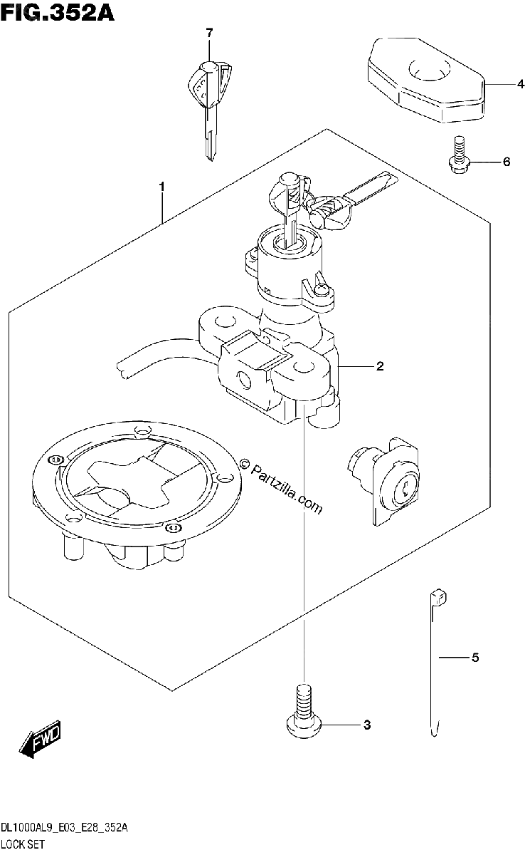 Diagrama de 352A LOCK SET
