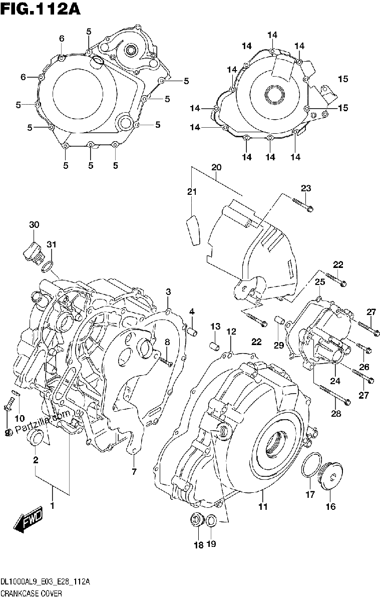 Diagrama de 112A CRANKCASE COVER