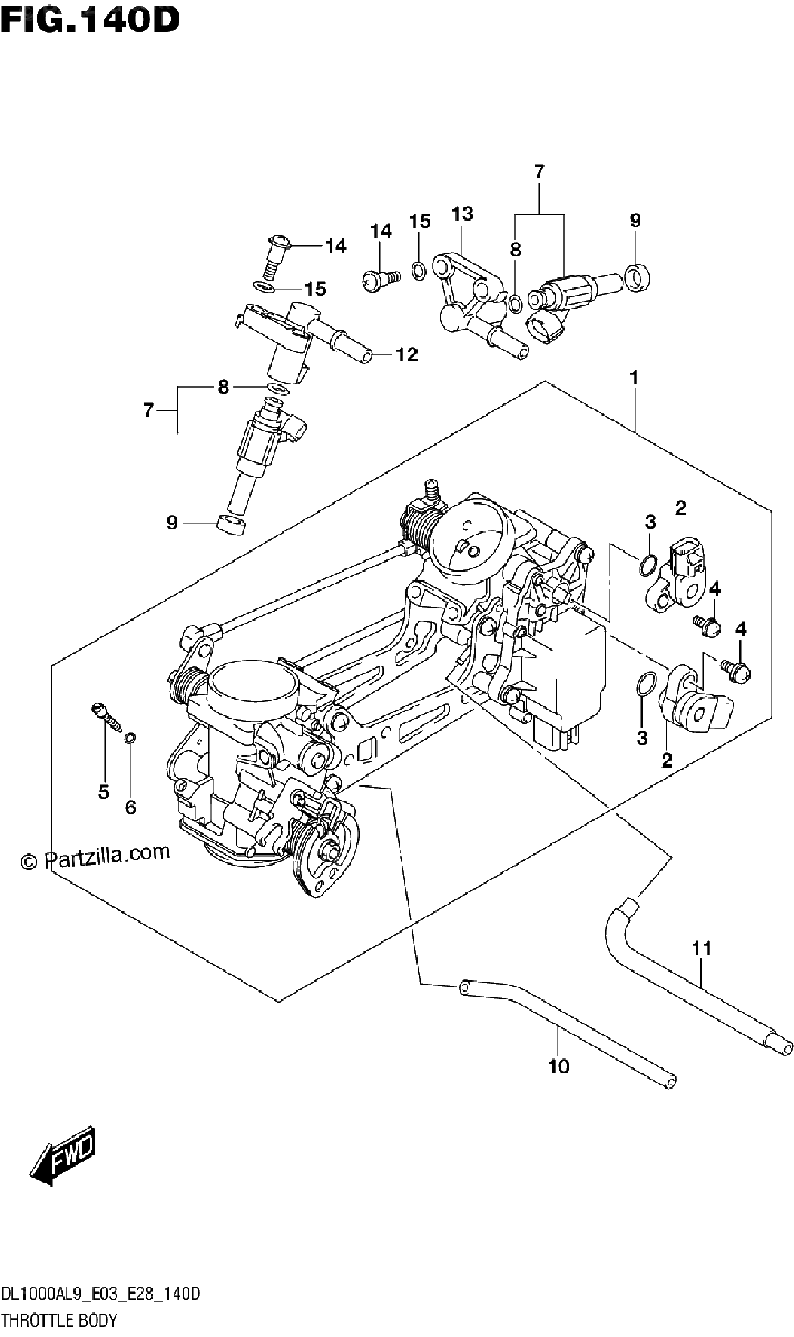 Diagrama de 140D THROTTLE BODY DL1000AL9 E03