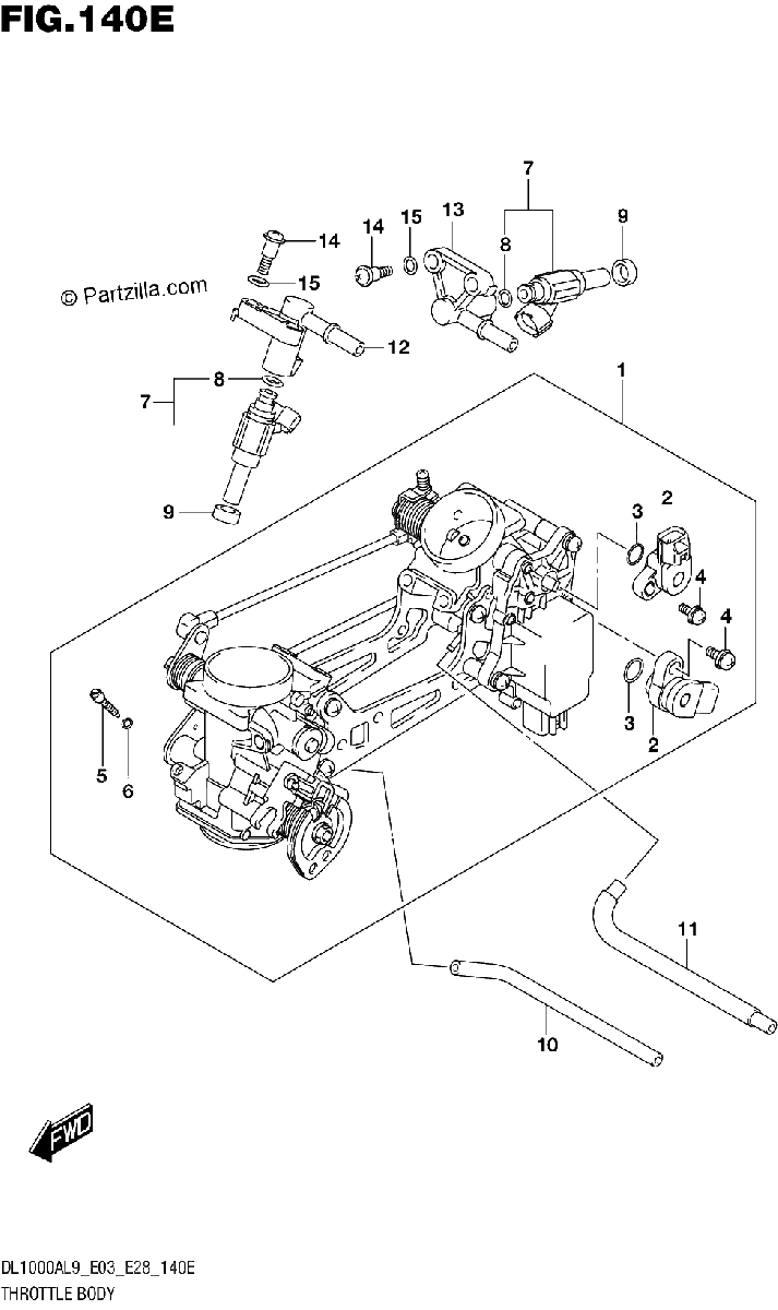 Diagrama de 140E THROTTLE BODY DL1000AL9 E28