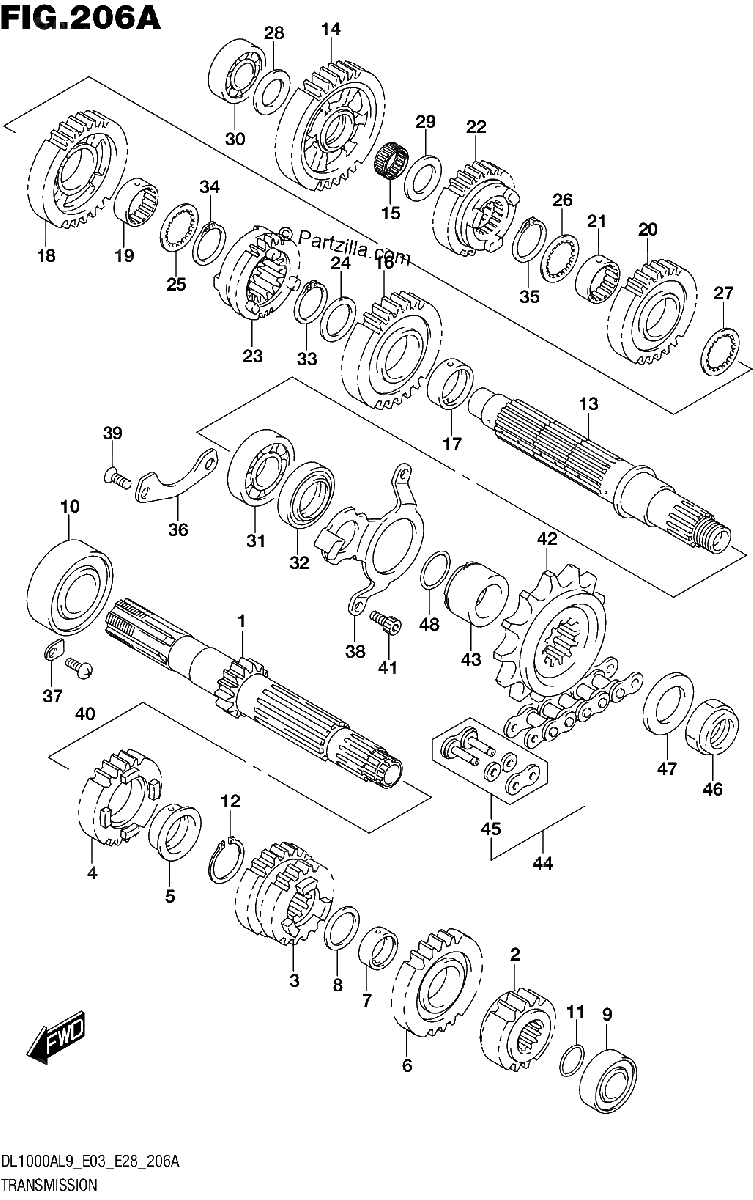 Diagrama de 206A TRANSMISSION
