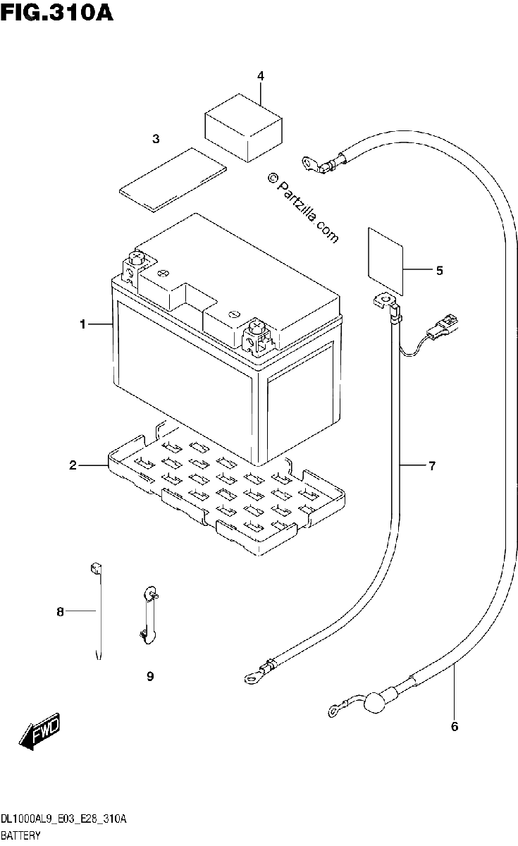 Diagrama de 310A BATTERY