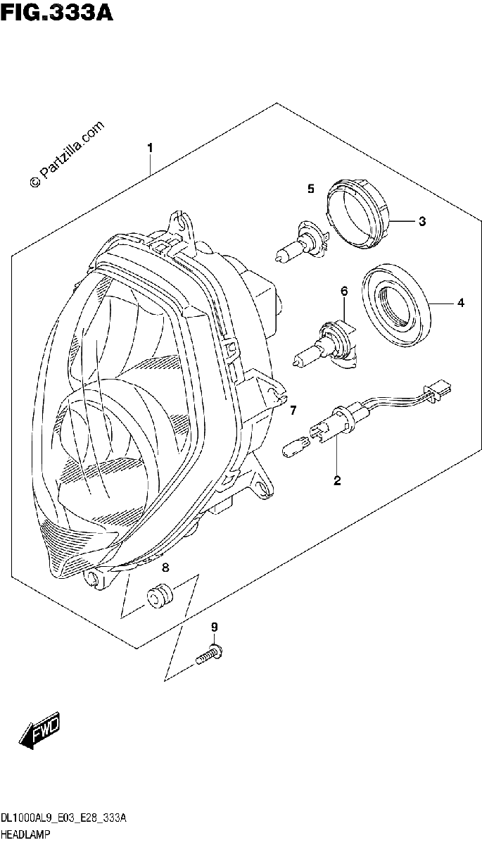 Diagrama de 333A HEADLAMP