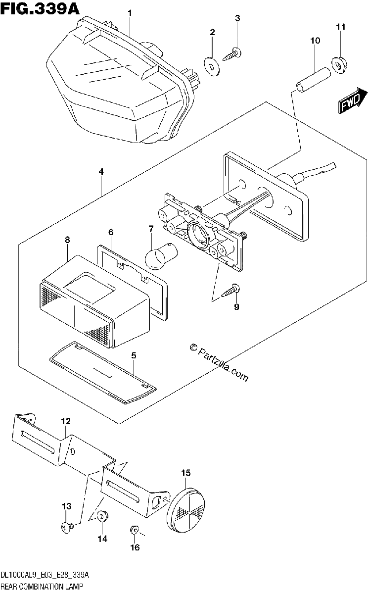 Diagrama de 339A REAR COMBINATION LAMP