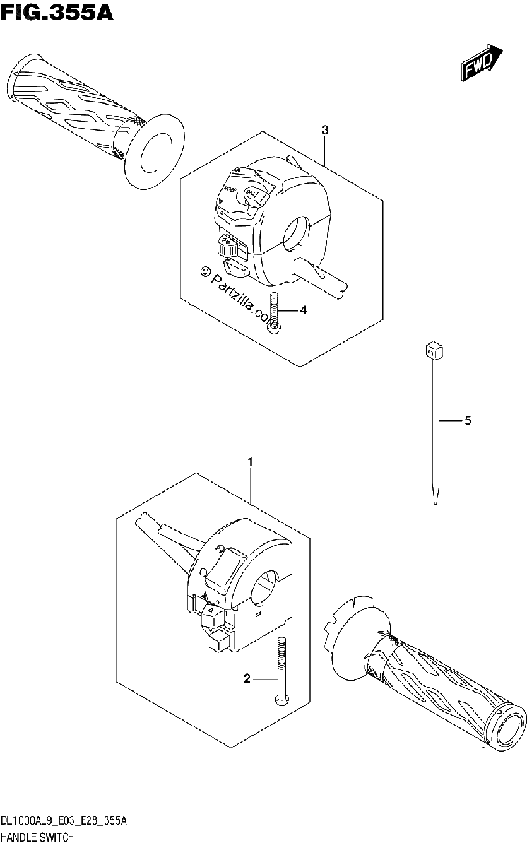 Diagrama de 355A HANDLE SWITCH