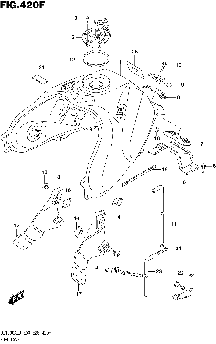 Diagrama de 420F FUEL TANK DL1000AL9 E33