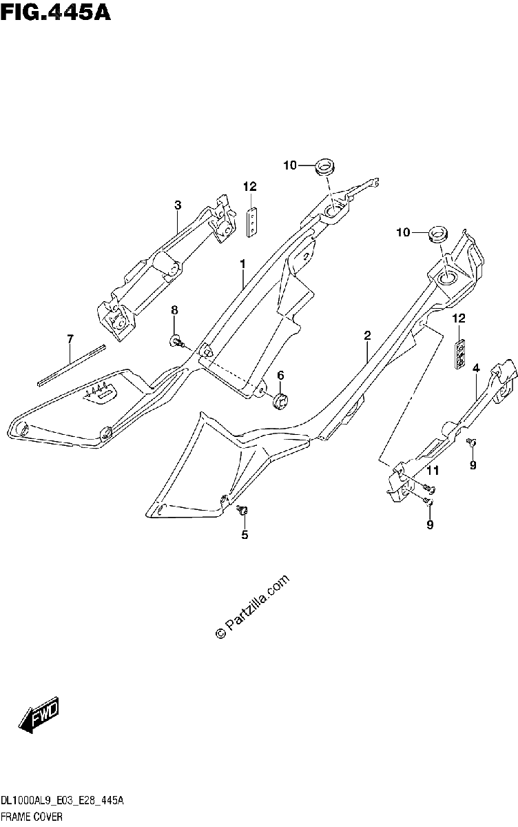 Diagrama de 445A FRAME COVER