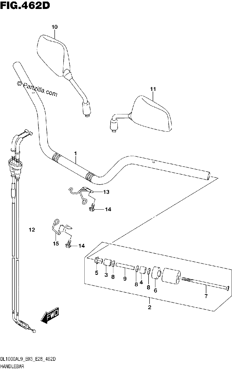 Diagrama de 462D HANDLEBAR DL1000AL9 E03