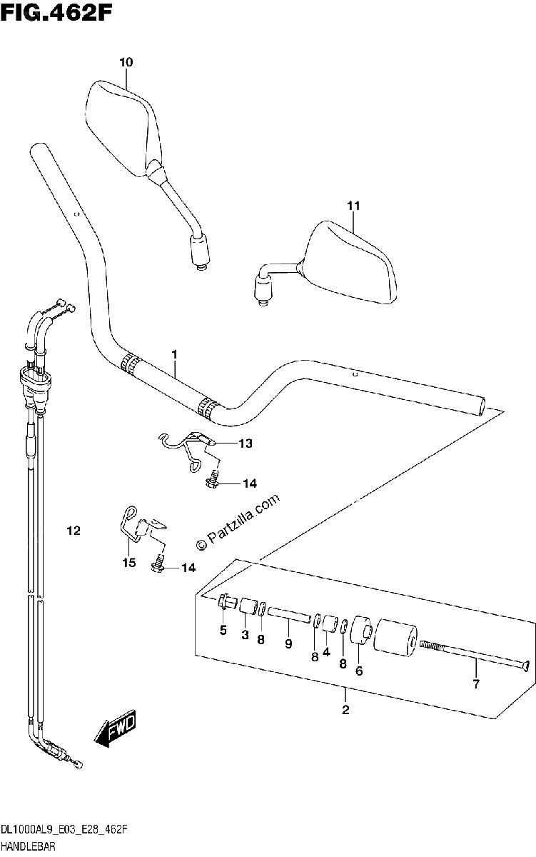Diagrama de 462F HANDLEBAR DL1000AL9 E33