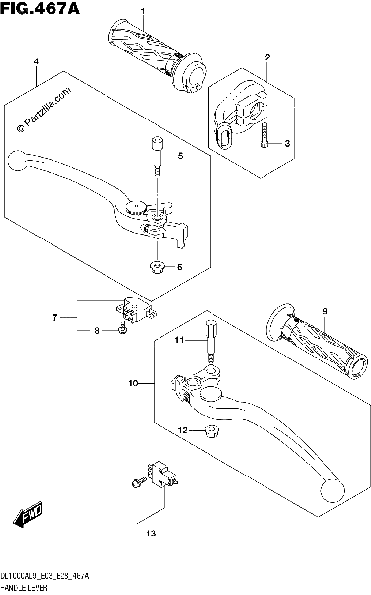 Diagrama de 467A HANDLE LEVER