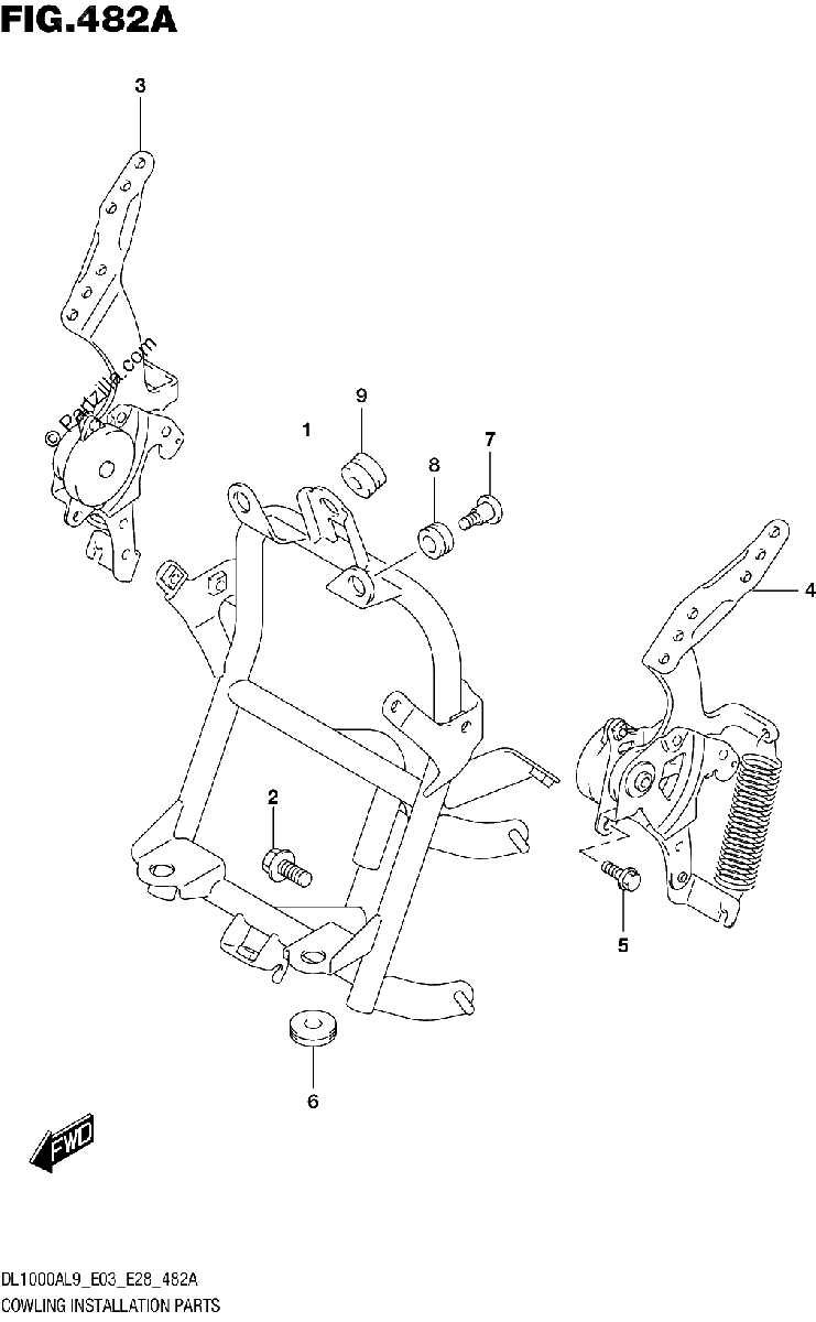 Diagrama de 482A COWLING INSTALLATION PARTS