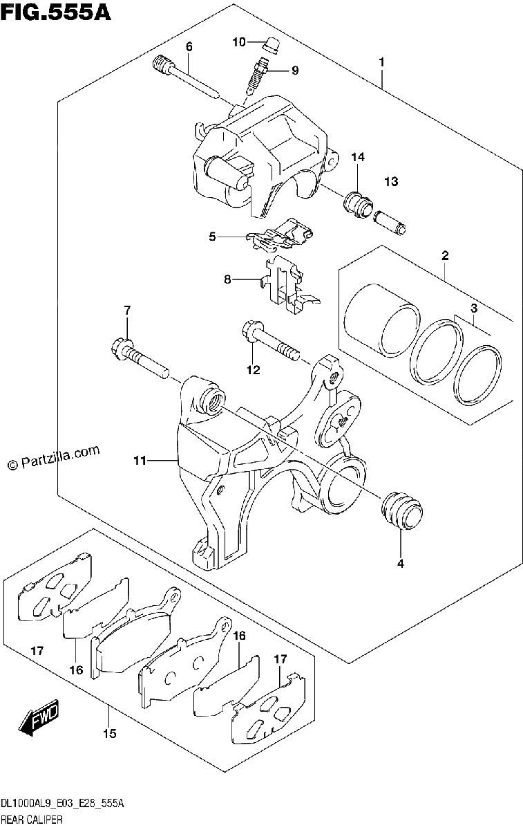 Diagrama de 555A REAR CALIPER