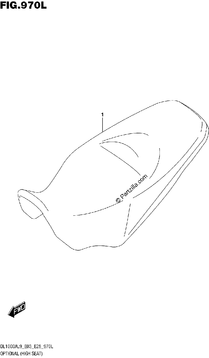 Diagrama de 970L OPTIONAL HIGH SEAT DL1000AL9 E28