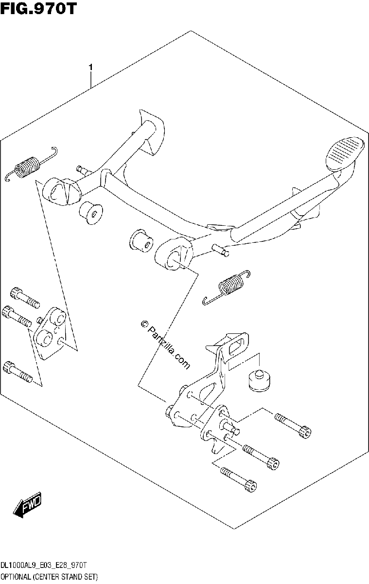Diagrama de 970T OPTIONAL CENTER STAND SET
