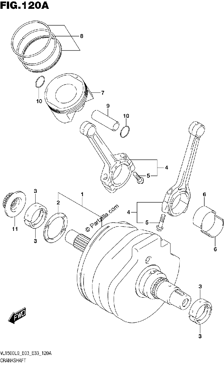 Diagrama de 120A CRANKSHAFT