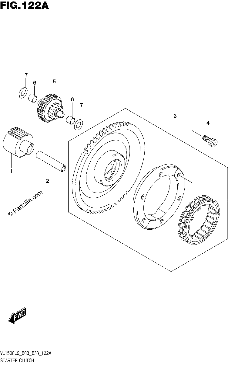 Diagrama de 122A STARTER CLUTCH