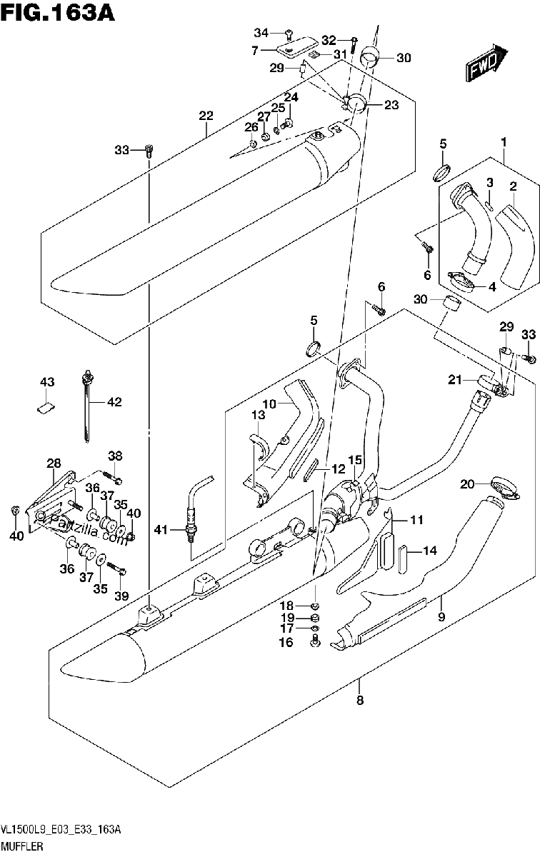 Diagrama de 163A MUFFLER VL1500BL9 E03