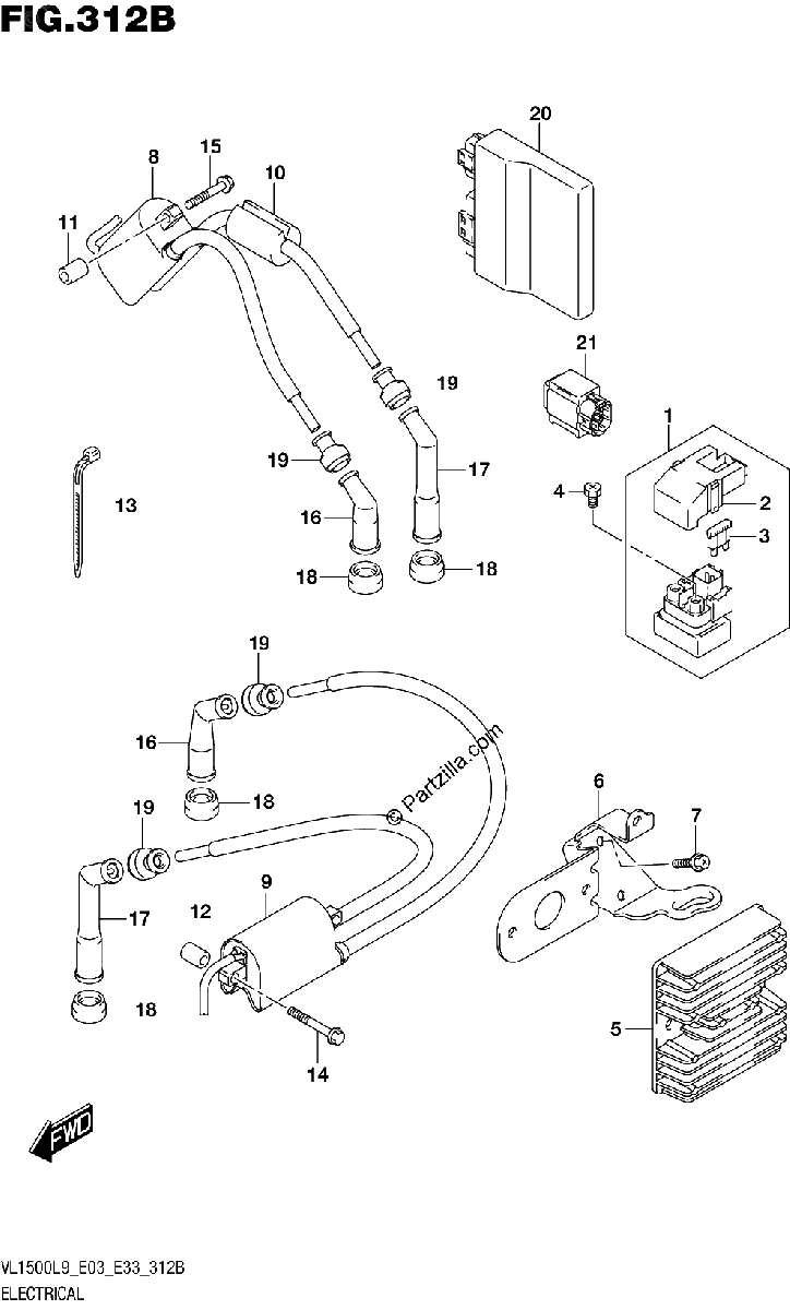Diagrama de 312B ELECTRICAL VL1500BL9 E33