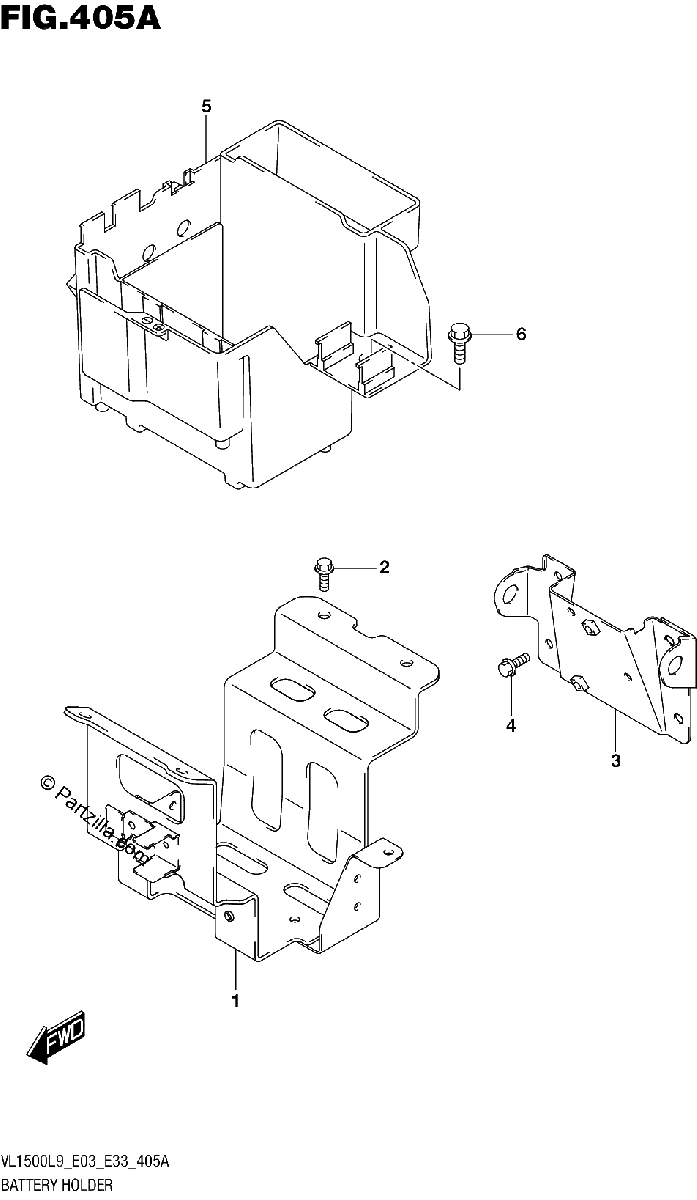 Diagrama de 405A BATTERY HOLDER