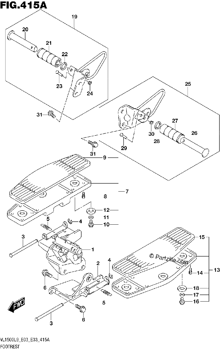 Diagrama de 415A FOOTREST VL1500BL9 E03